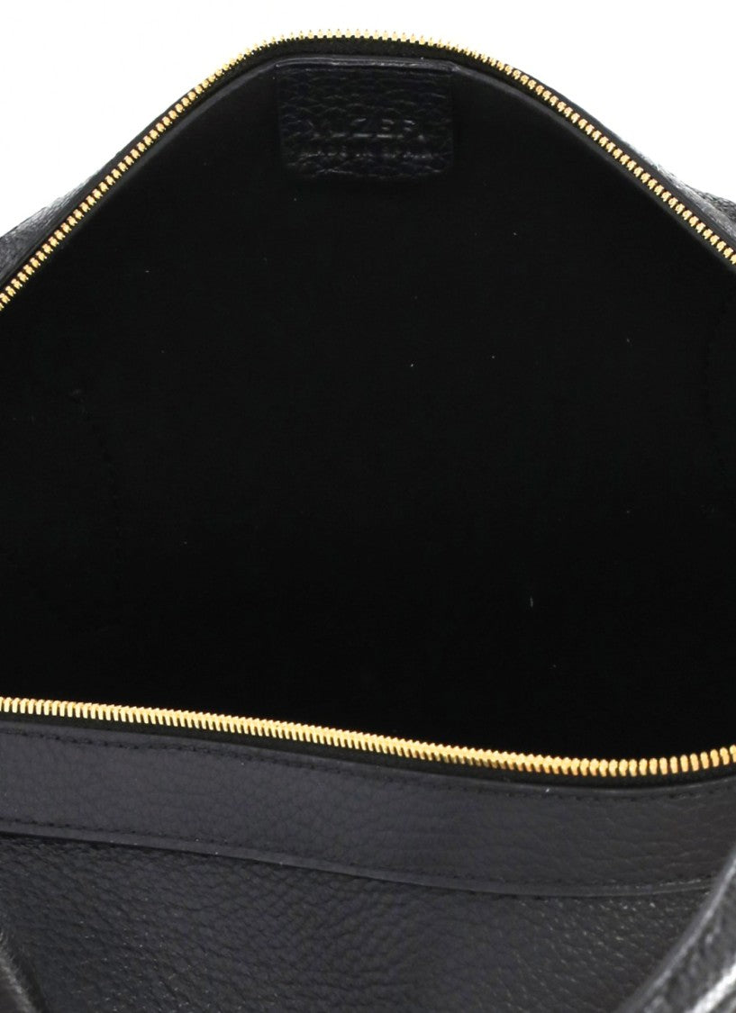 Yuzefi Pebbled Leather Duffle Bag With Golden Logo Detail