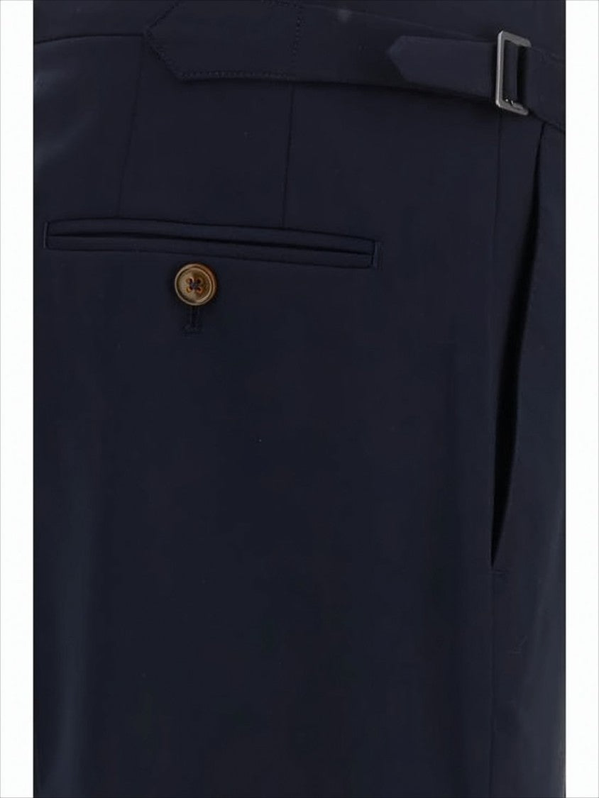 Vivienne Westwood Tailored Blue Wool Suit Pants With Side Adjusters
