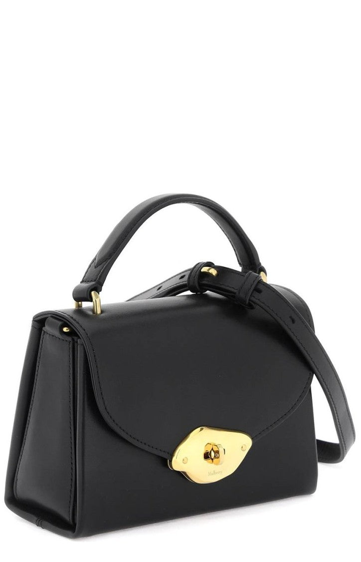 Mulberry Rectangular Black Leather Tote Bag