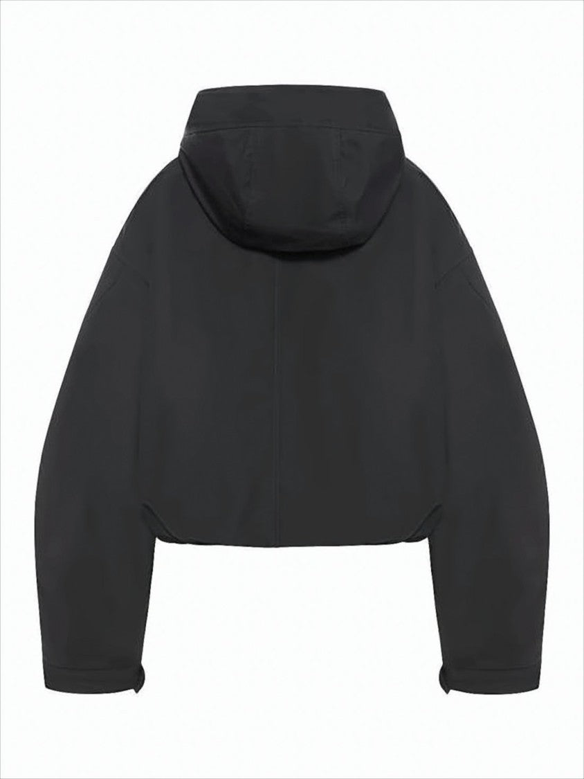 Jacquemus Cropped Hooded Sweatshirt With Oversized Sleeves And Drawstring