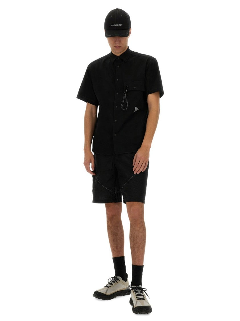 And Wander Black Short-Sleeved Shirt