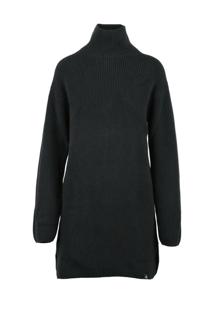 Calvin Klein Jeans Black Ribbed Turtleneck Dress
