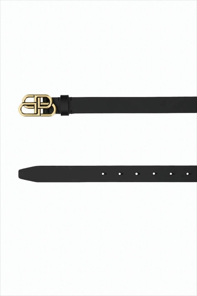 Balenciaga Leather Belt With Interlocking 'B' Buckle