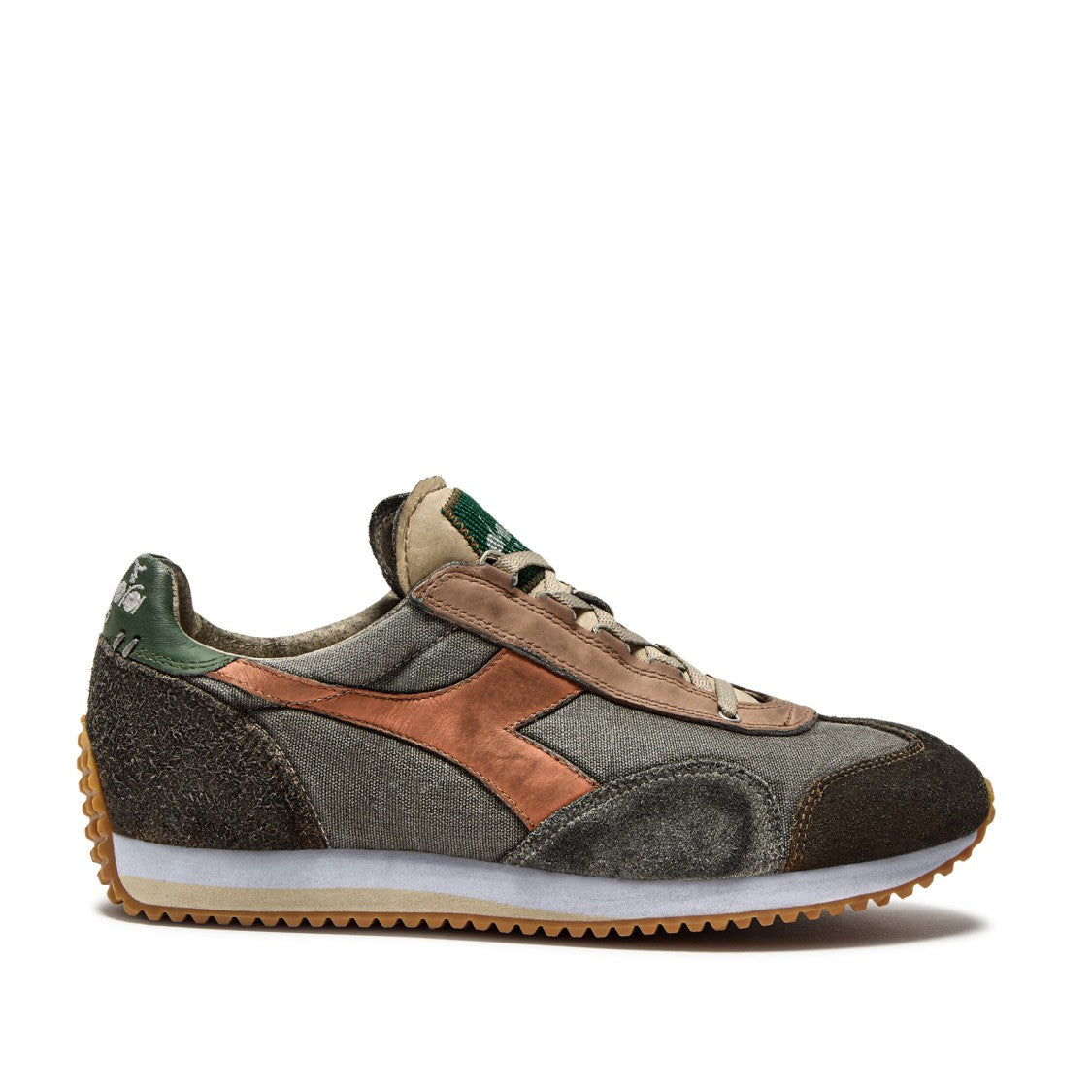 Diadora Stonewash Brown And Gray Heritage Equipe Sneakers