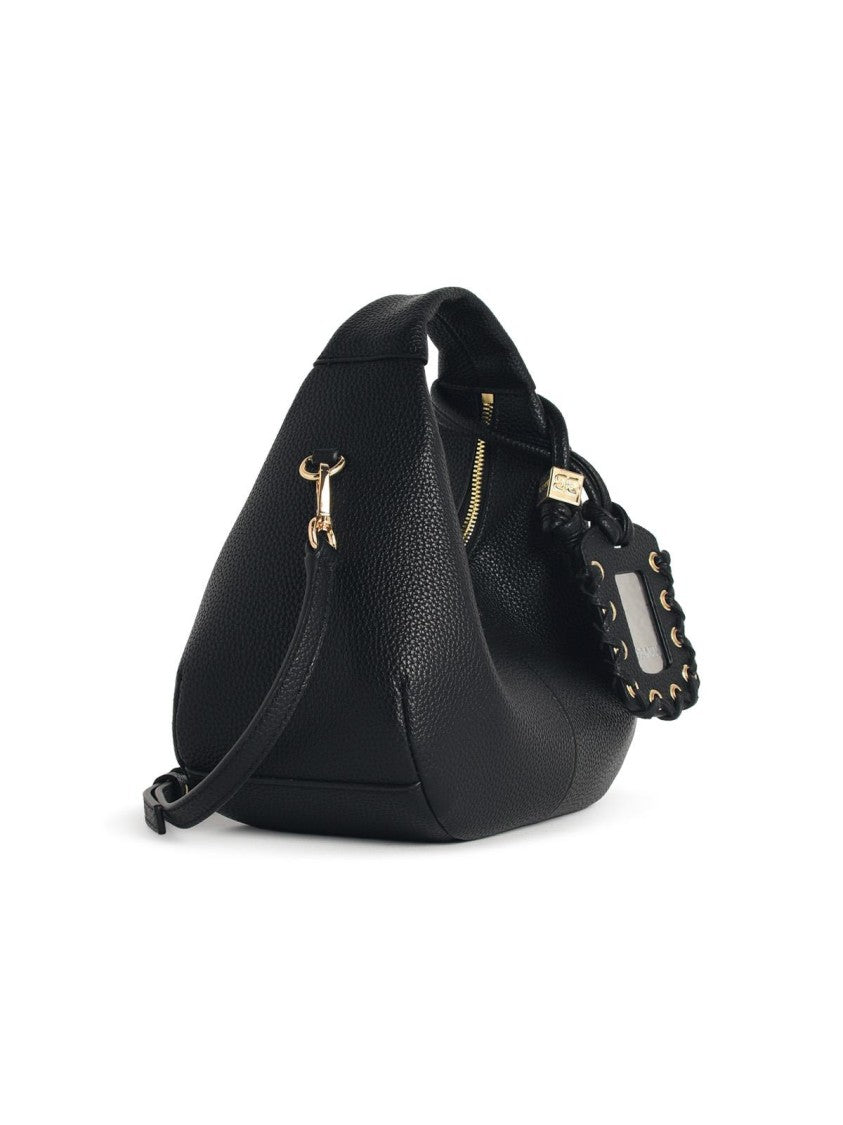 Ganni Black Eco Leather Mini Hobo Bag