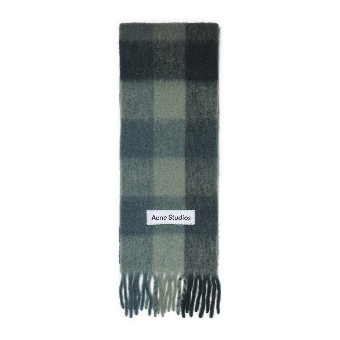 Acne Studios Grey And Green Alpaca Scarf