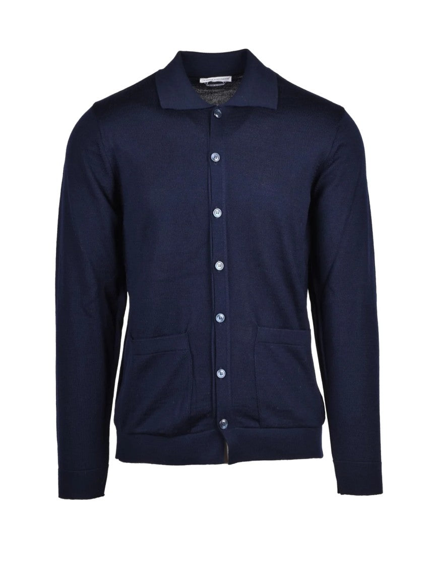 Daniele Alessandrini Multicolor Merino Wool Polo Cardigan