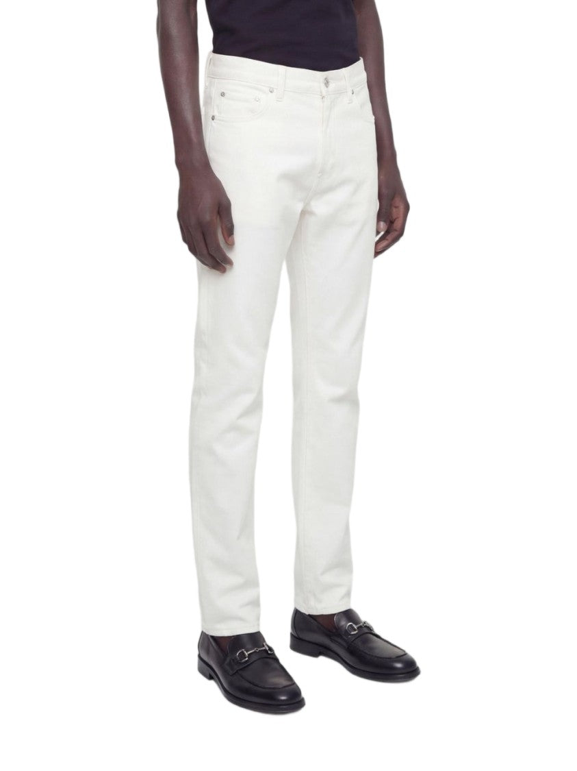 Gucci White Cotton Denim Metal Clamp Jeans