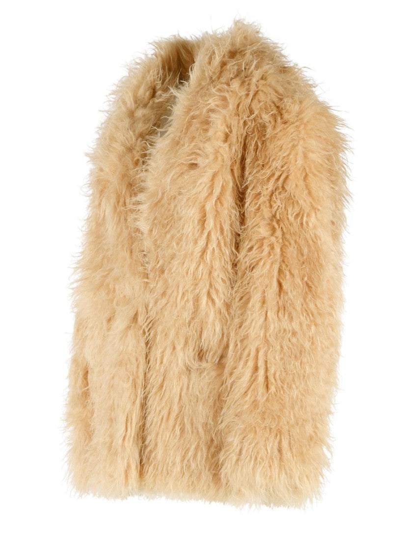 Isabel Marant 'Mylae' Beige Polyester Fur Coat