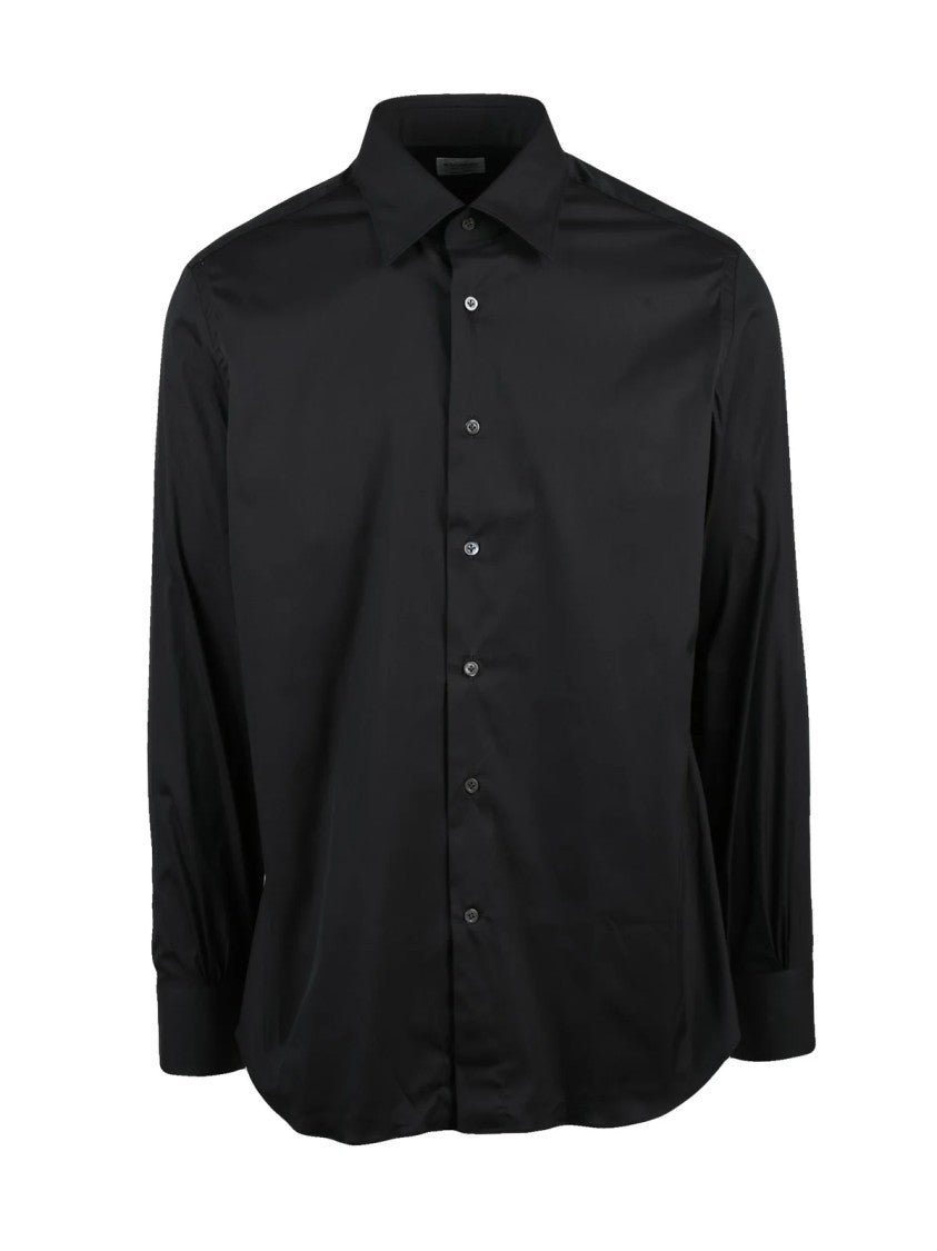 Mazzarelli Black Cotton Polyamide Elastane Shirt