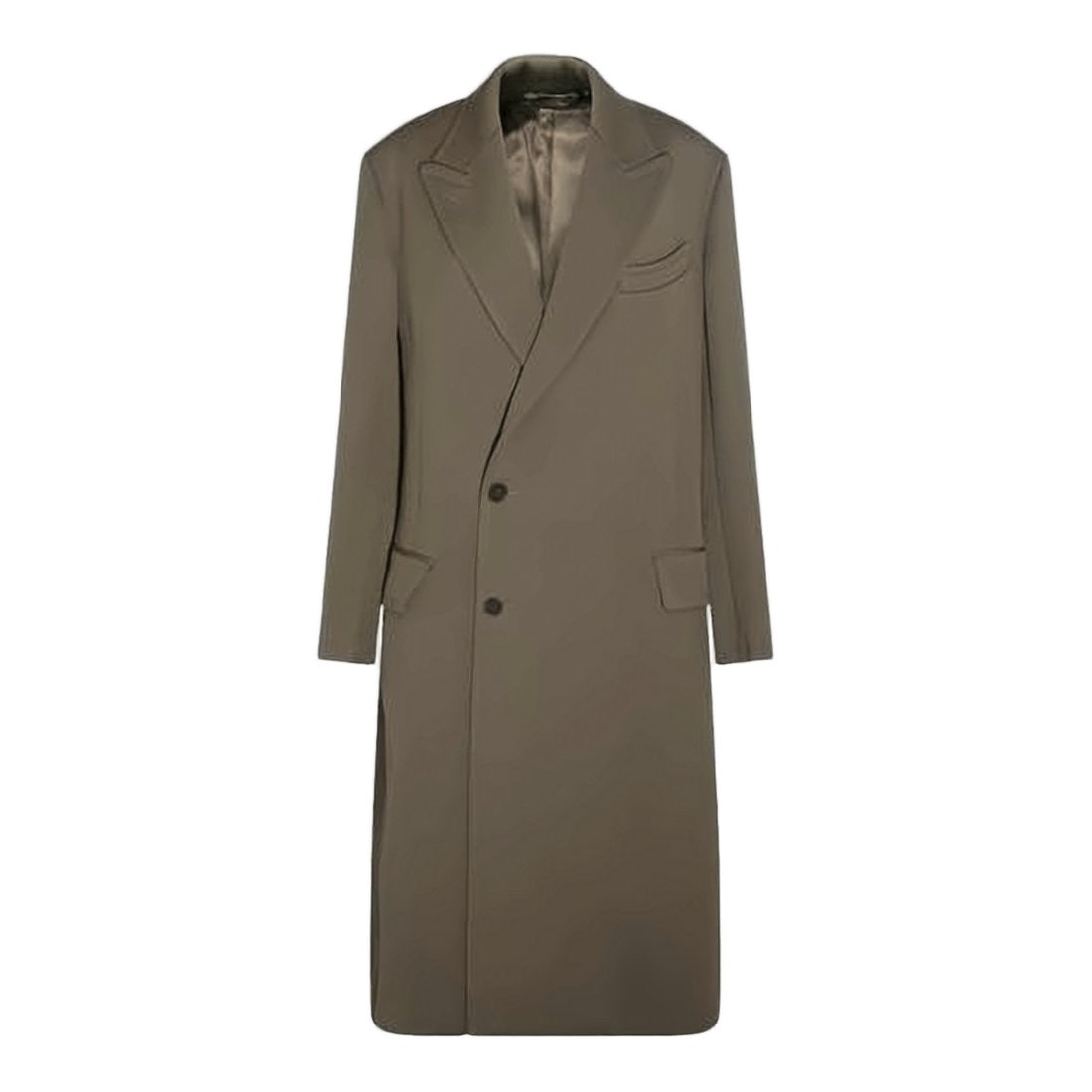 Auralee Tailored Double-Breasted Wool Coat With Notched Lapel