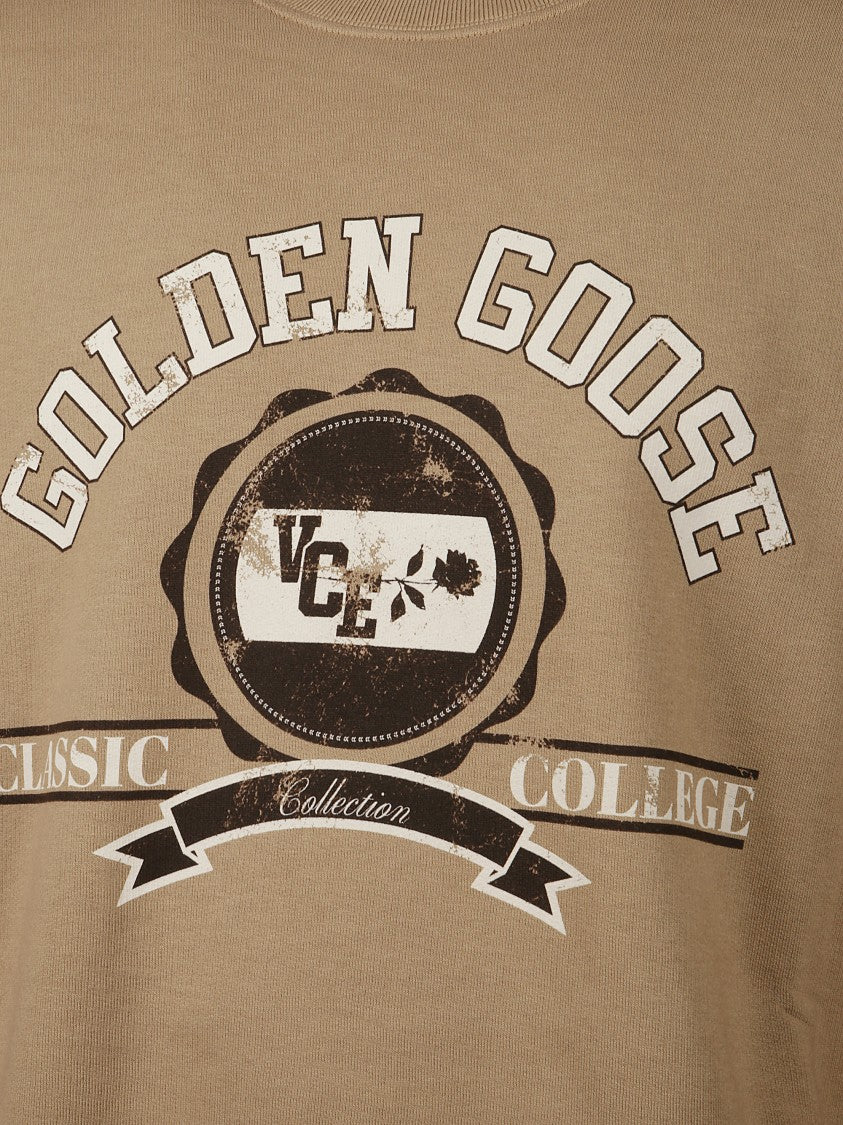 Golden Goose Vintage-Inspired Dyed Cotton Crewneck Sweatshirt With Emblem