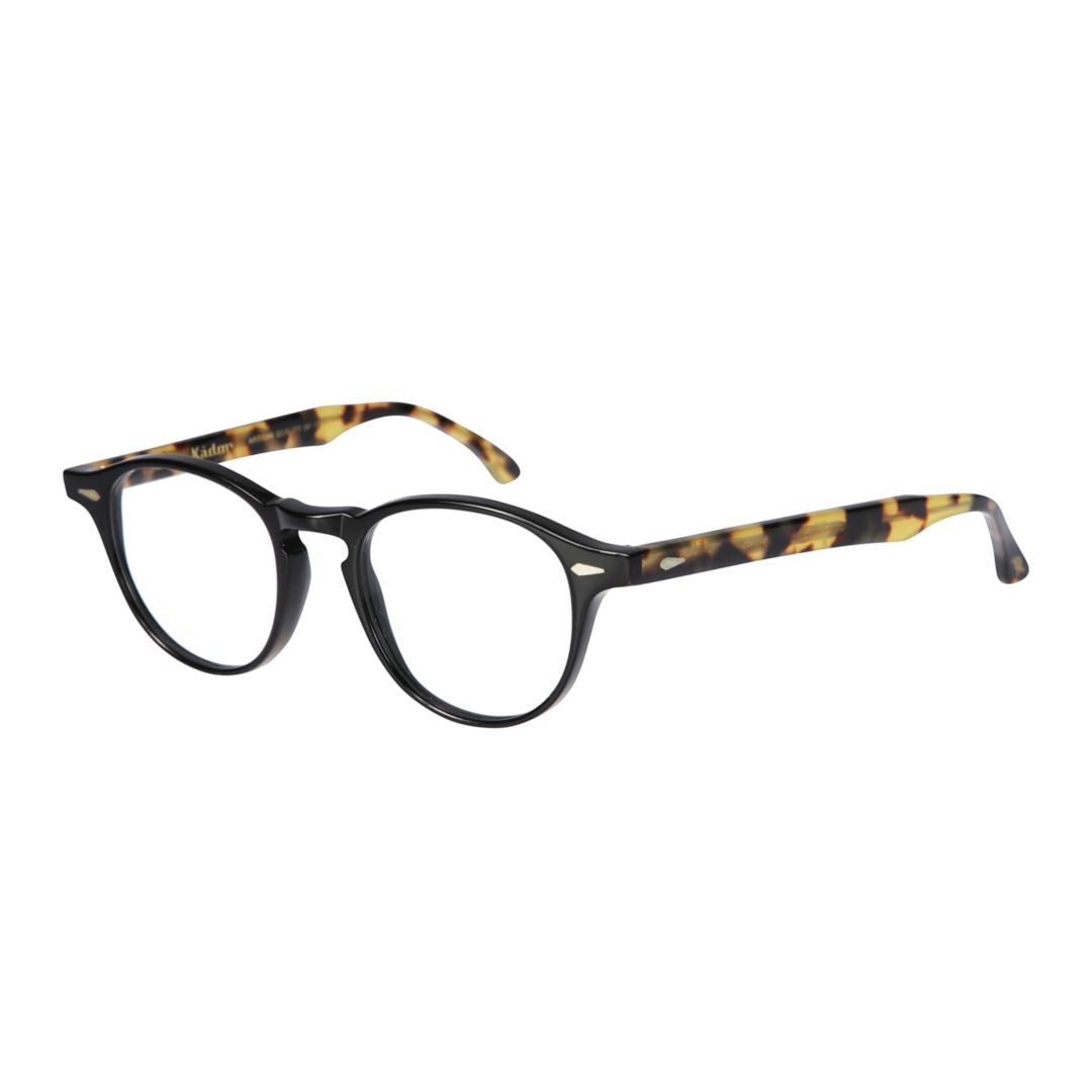 Kador Oxford Classic Round Frame Eyeglasses With Tortoiseshell Temples