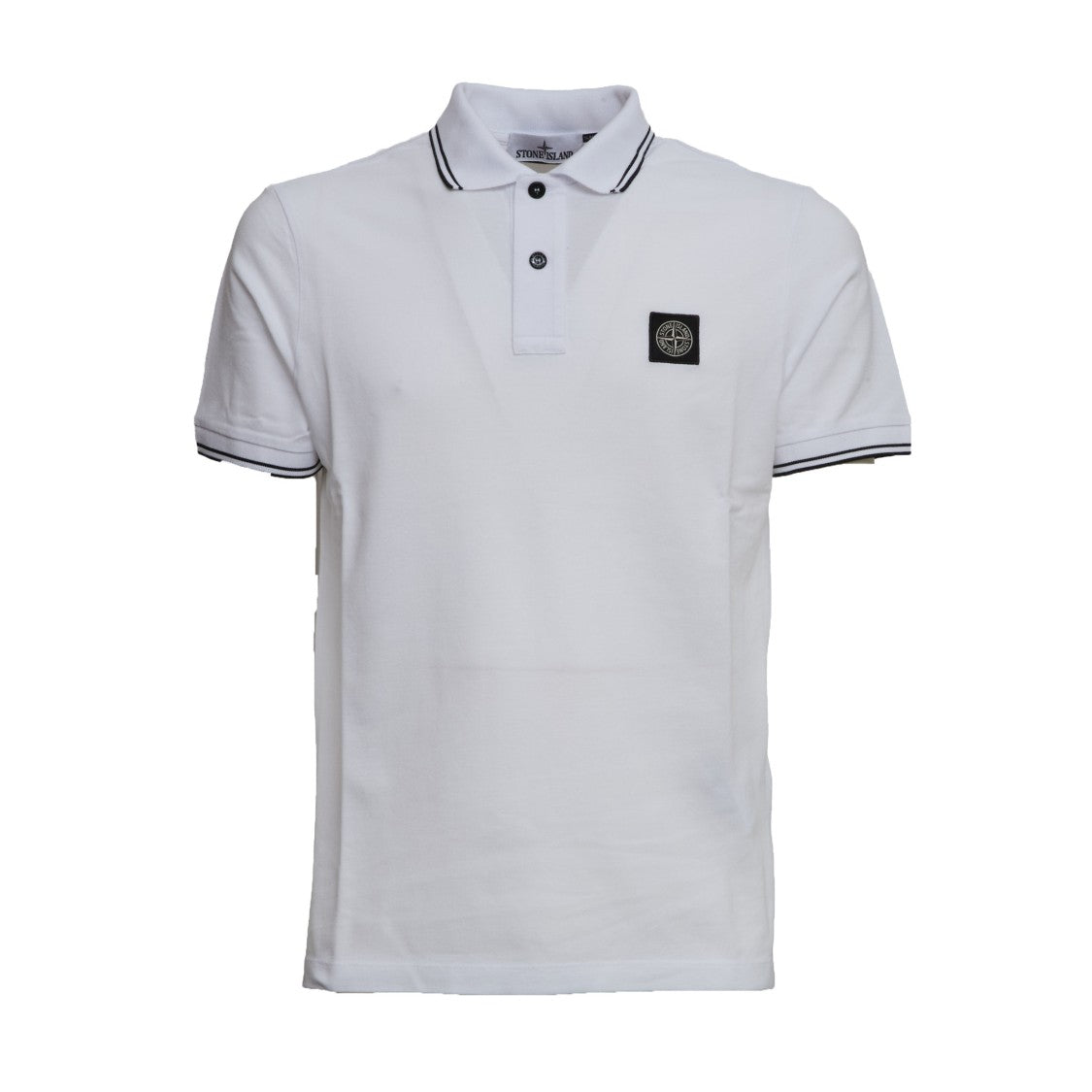 Stone Island Contrast Stripe Trim Regular Polo Shirt