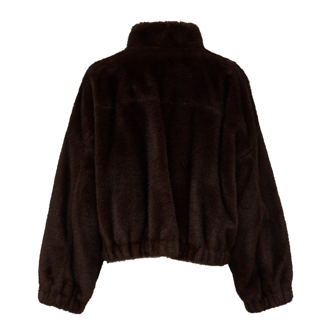 Max Mara Faux-Fur Boxy Cropped High-Collar Jacket