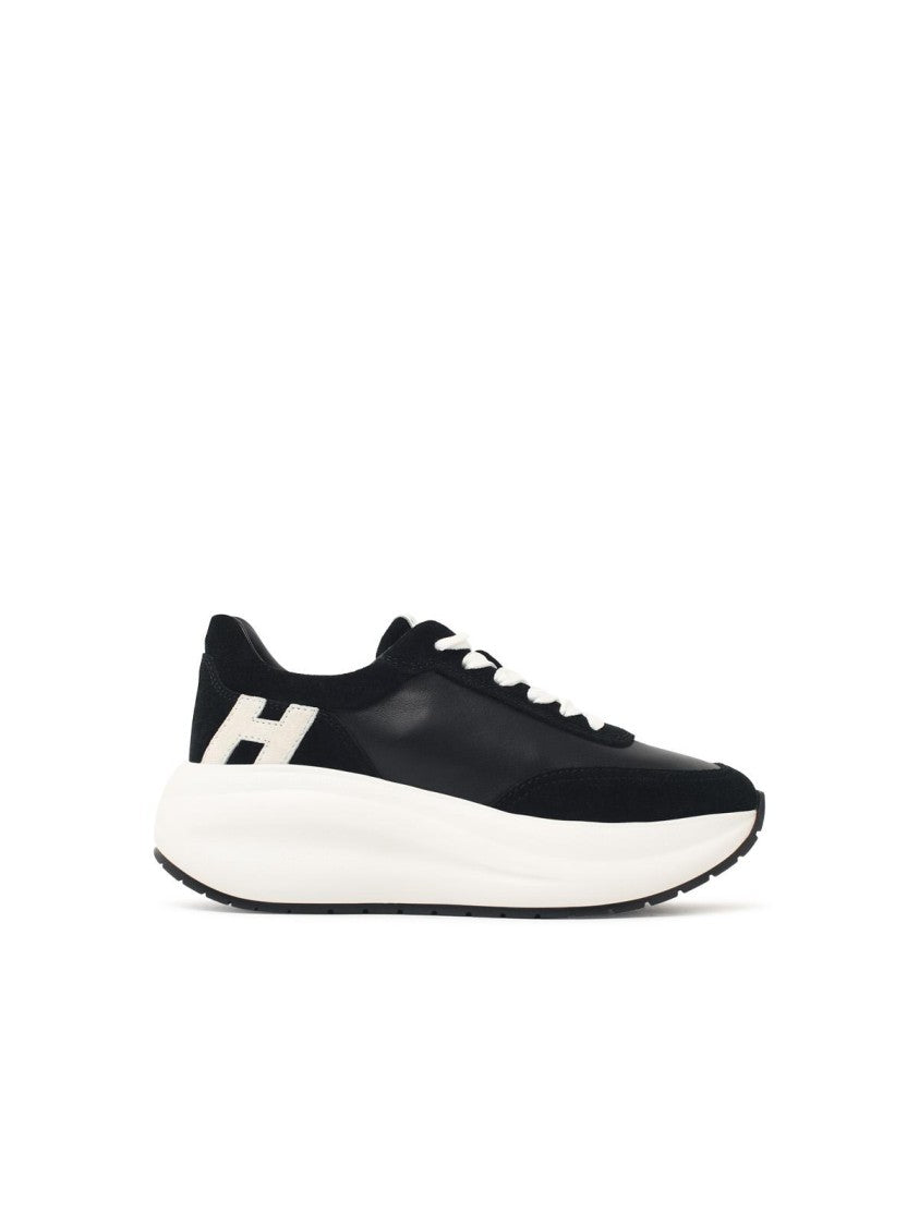 Hogan 'Maxi I Active' Black Leather Sneakers
