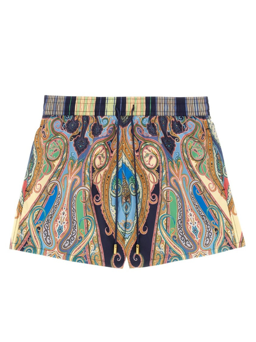 Etro Vibrant Paisley Pattern Boxer Swimsuit