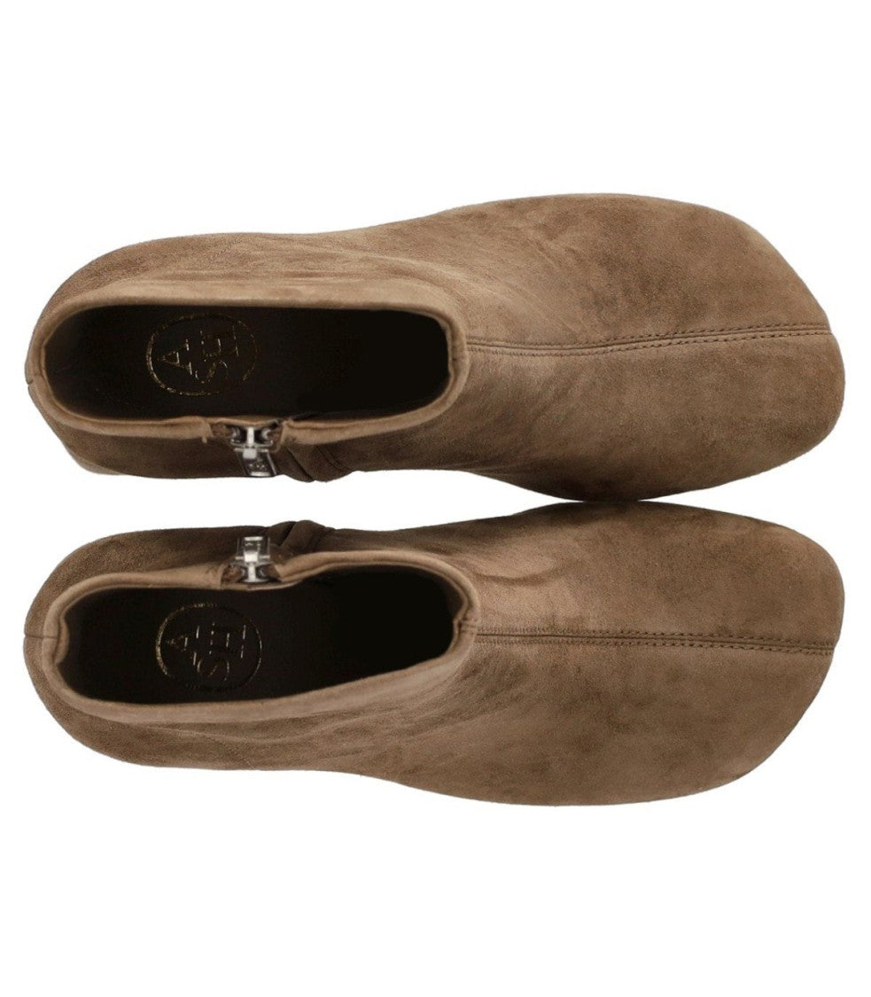 Ash Eclat Beige Heeled Ankle Boot