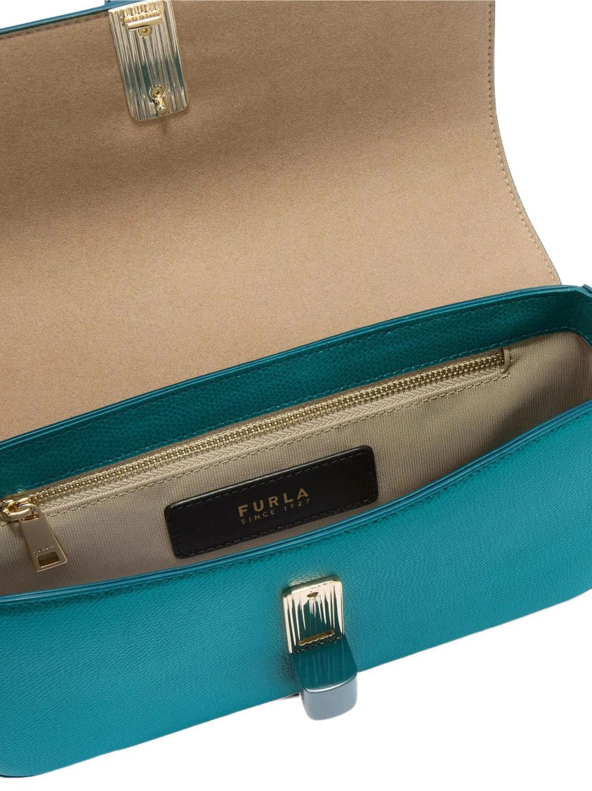 Furla Iride S Rectangular White Leather Shoulder Bag