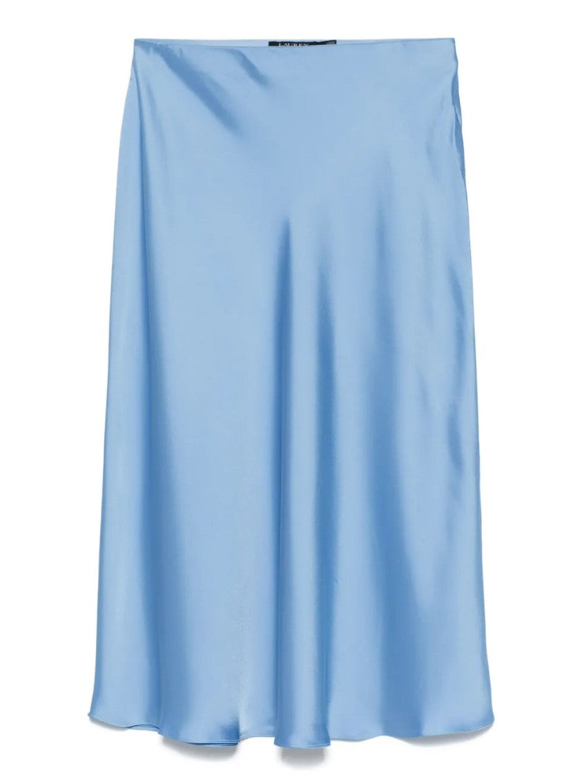 Lauren Ralph Lauren A-Line Midi Skirt In Smooth Polyester With Elegant Hem