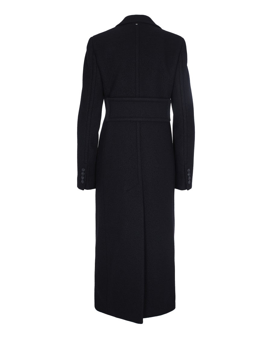 Sportmax Double-Breasted Long Coat In Pure Virgin Wool