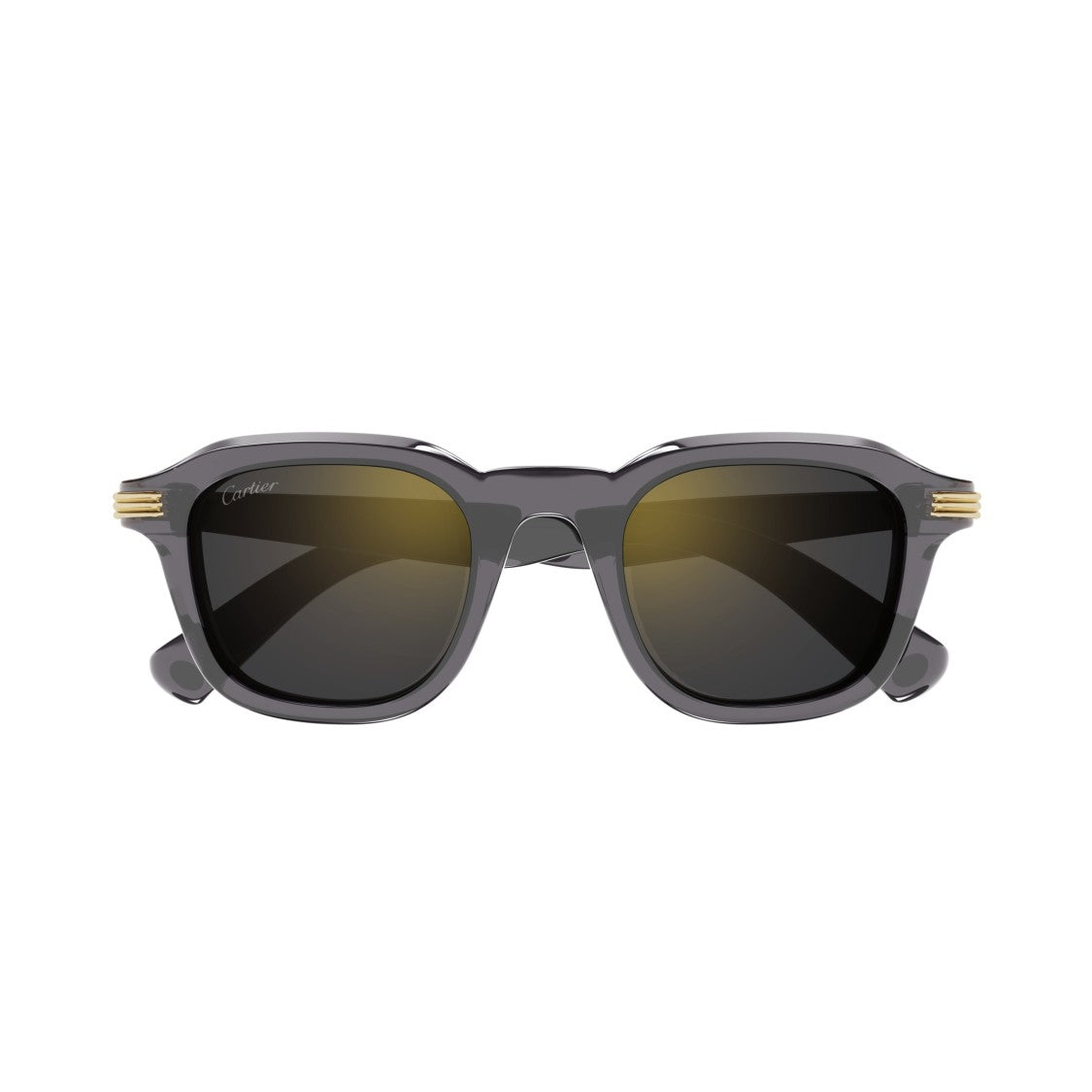 Cartier Square Frame Sunglasses In Translucent Dark Grey