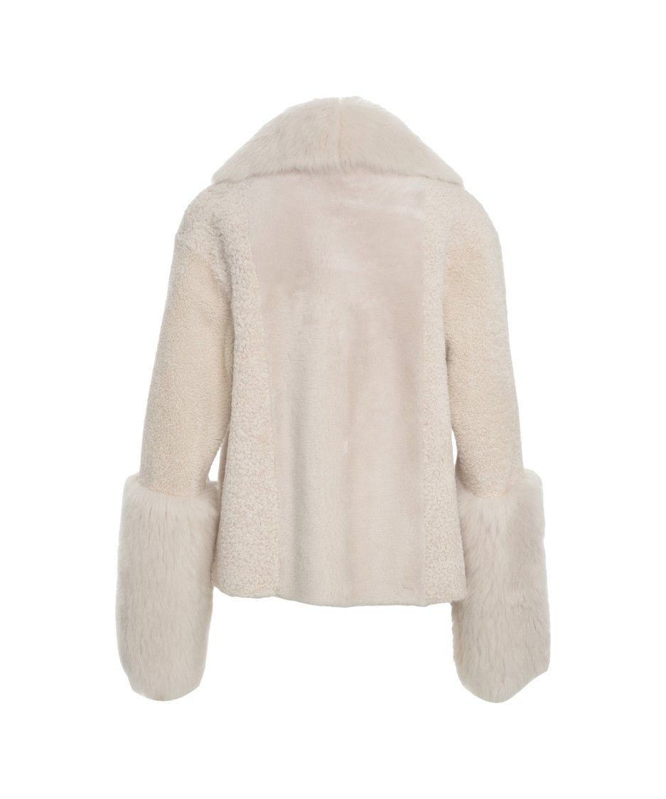 Desa 1972 Shearling Coat With Plush Collar And Wide Cuffs