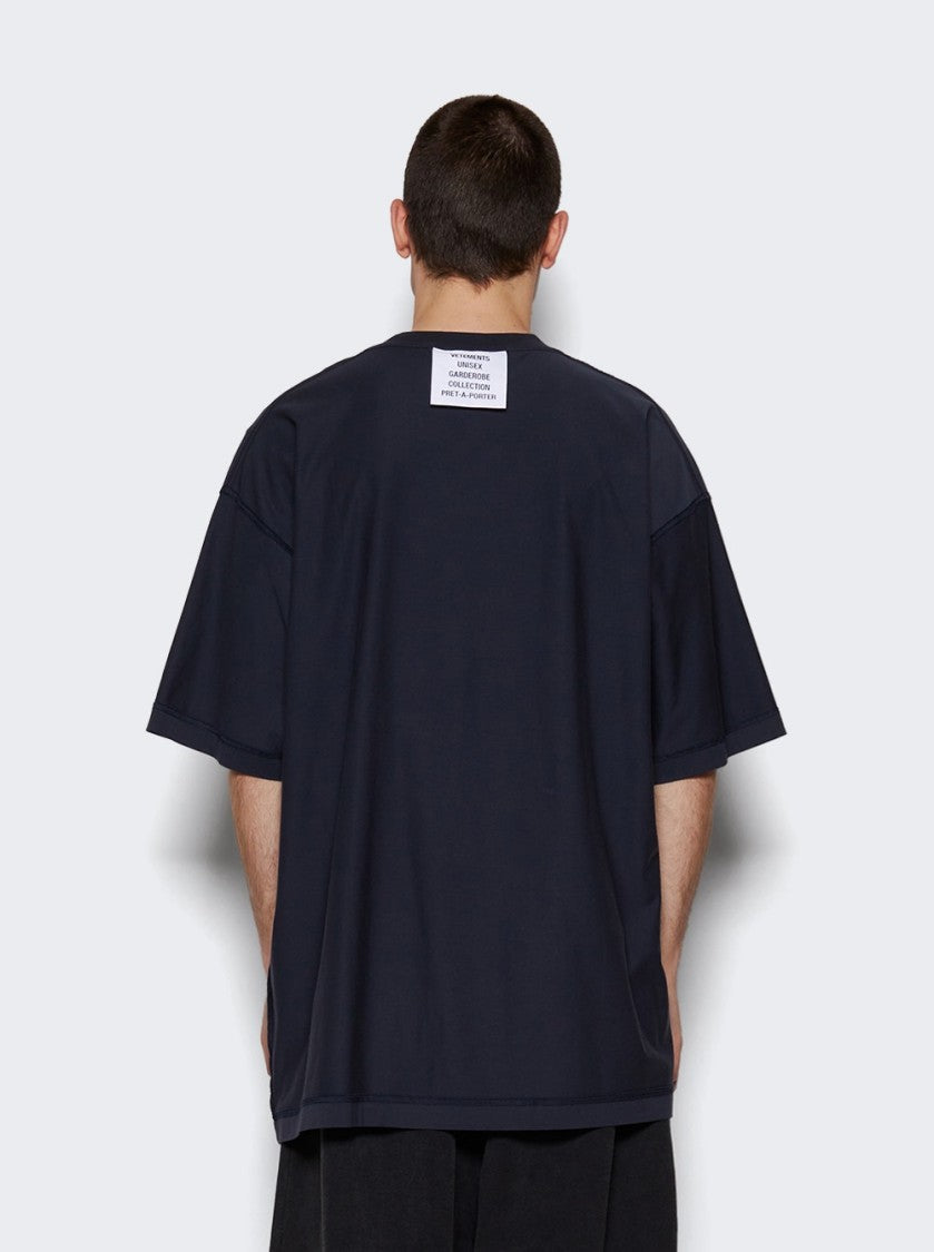 Vetements Inside Out Label Tee Navy