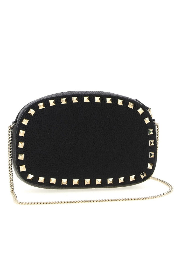 Valentino Garavani Rockstud Leather Clutch With Chain Strap