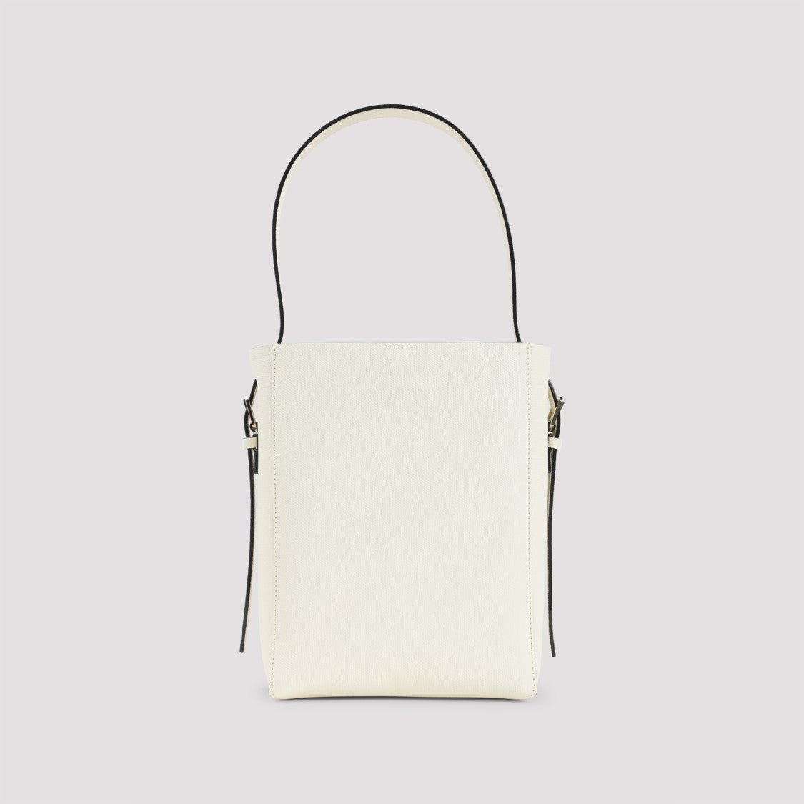 Valextra Structured White Calf Leather Bucket Bag