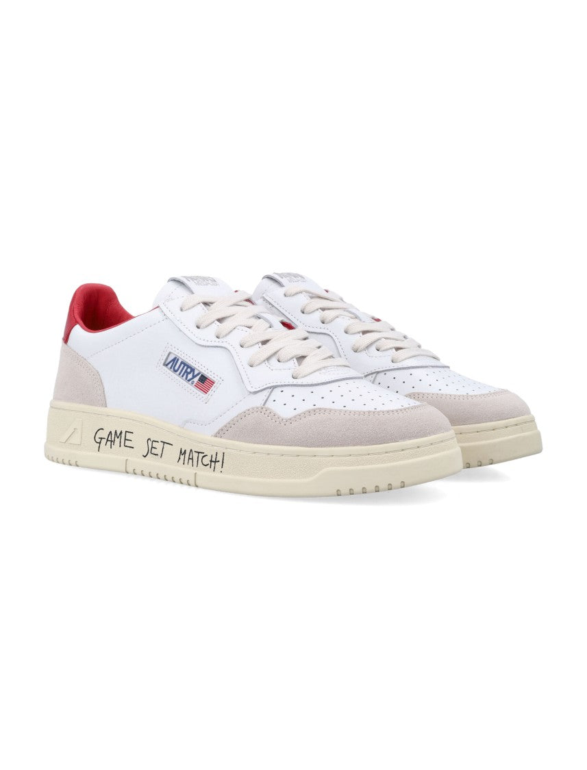 Autry Medalist Low White & Red Leather Sneaker