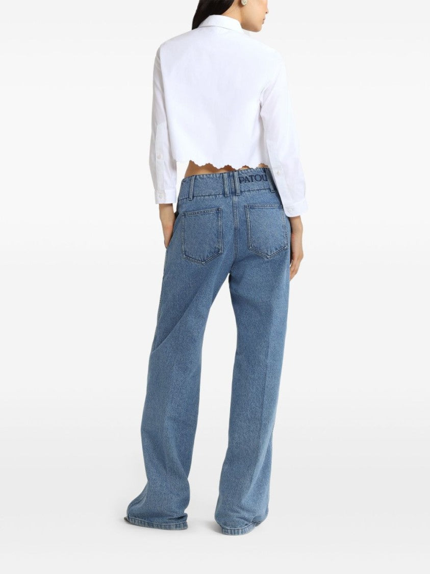 Patou Cropped Shirt With Scallop Hem