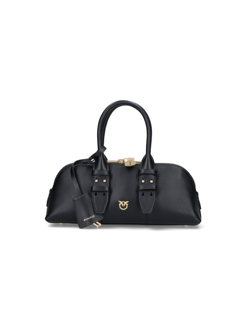 Pinko Structured Black Handbag With Minimalist Design