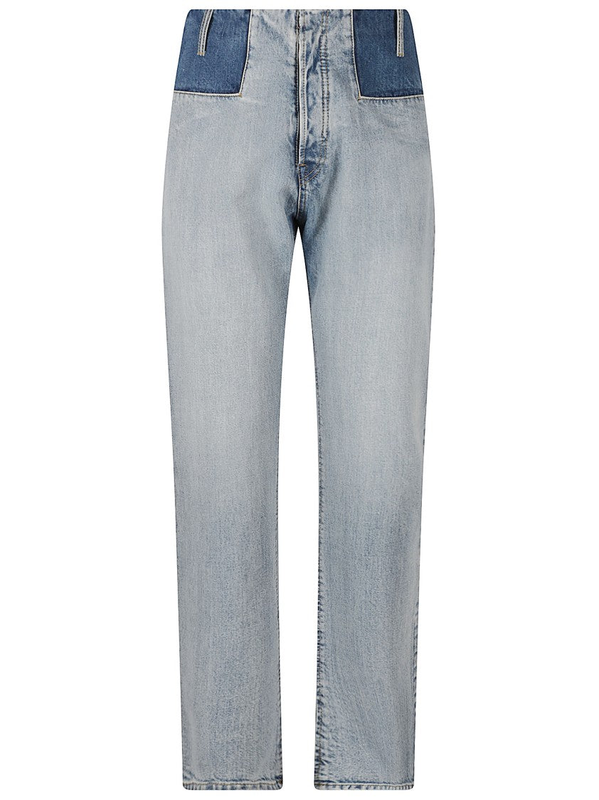Maison Margiela Straight-Leg Denim Jeans With Contrast Patches And Classic Five-Pocket Styling