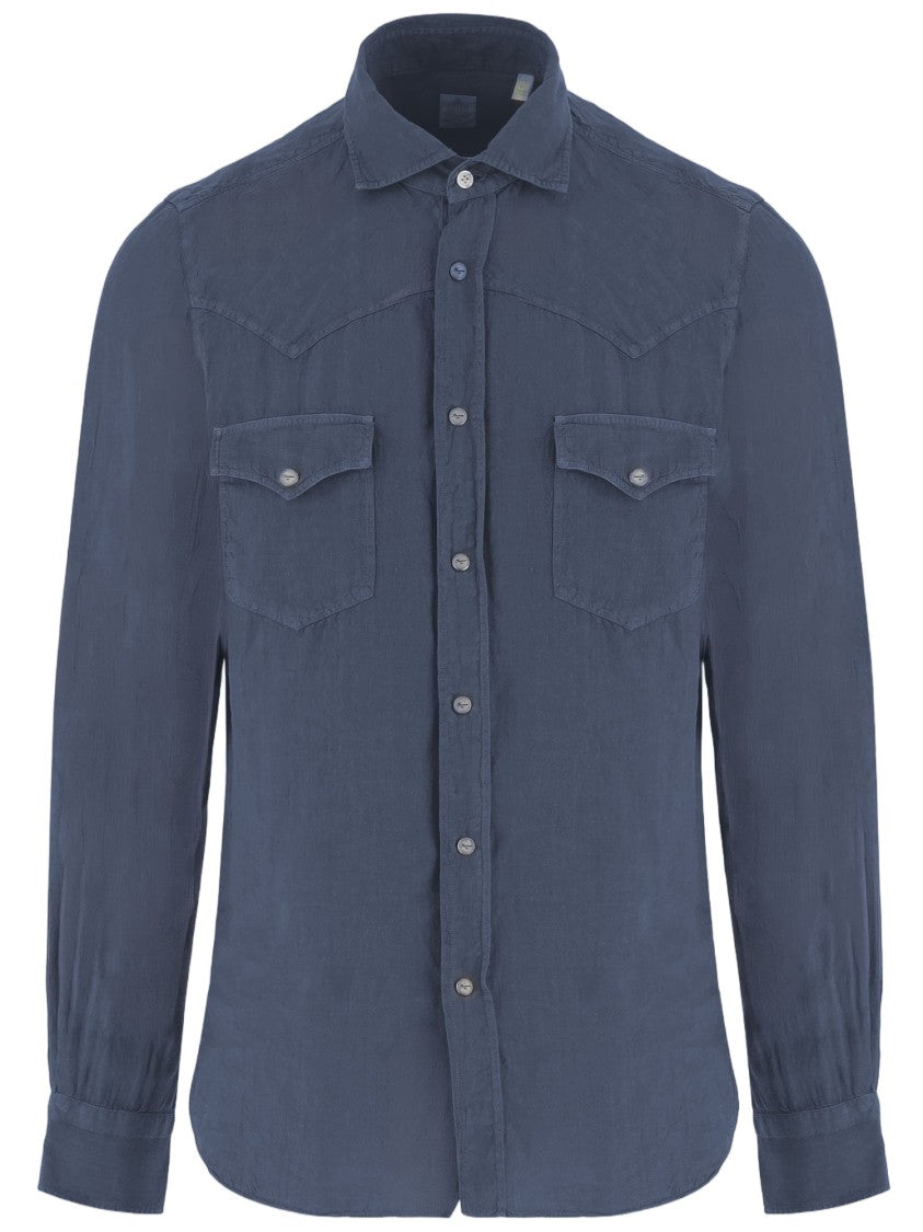 Finamore Linen Shirt With Classic Collar