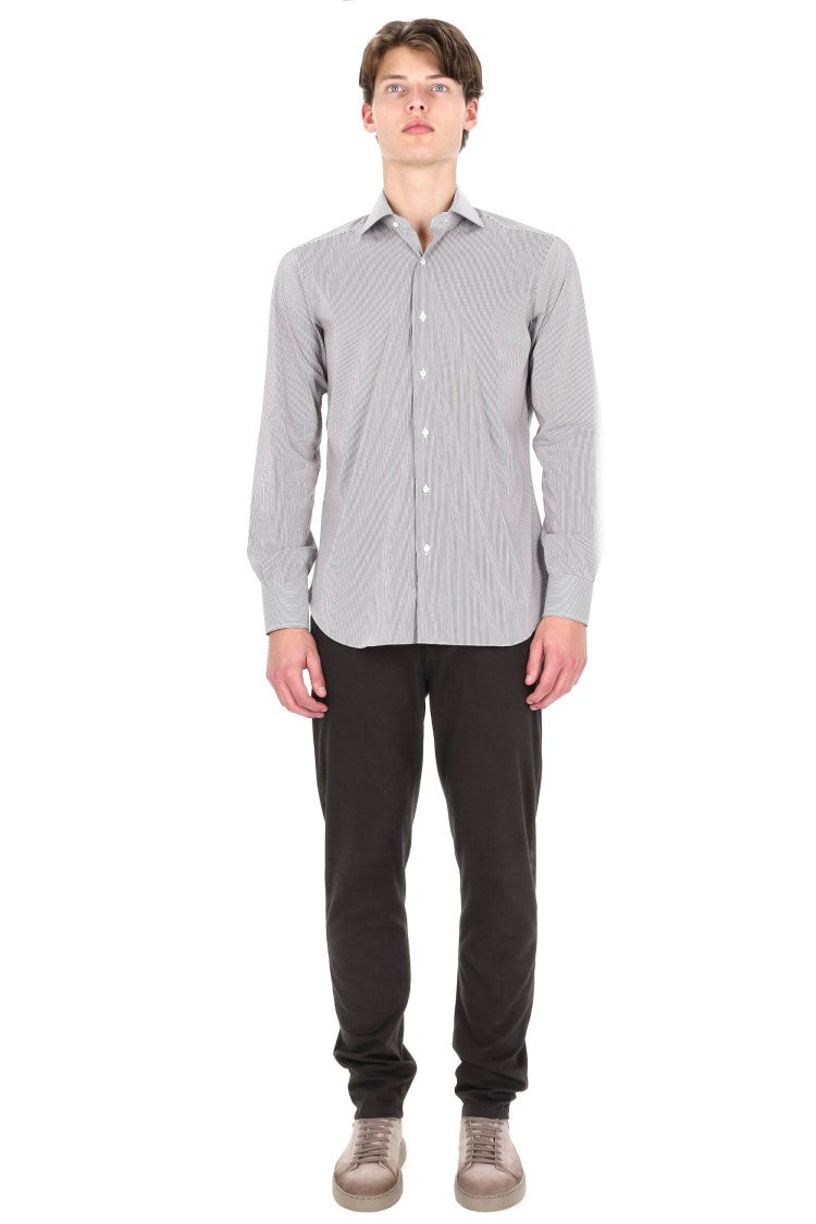 Barba Bacchettata Stretch Poplin Shirt Linea Milano
