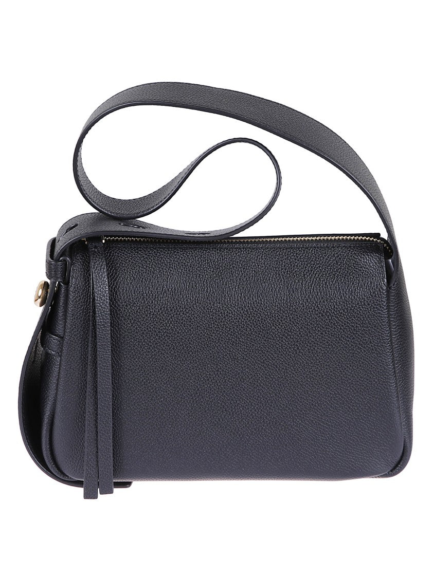 Tory Burch Rectangular Hammered Leather Shoulder Bag With Adjustable Strap