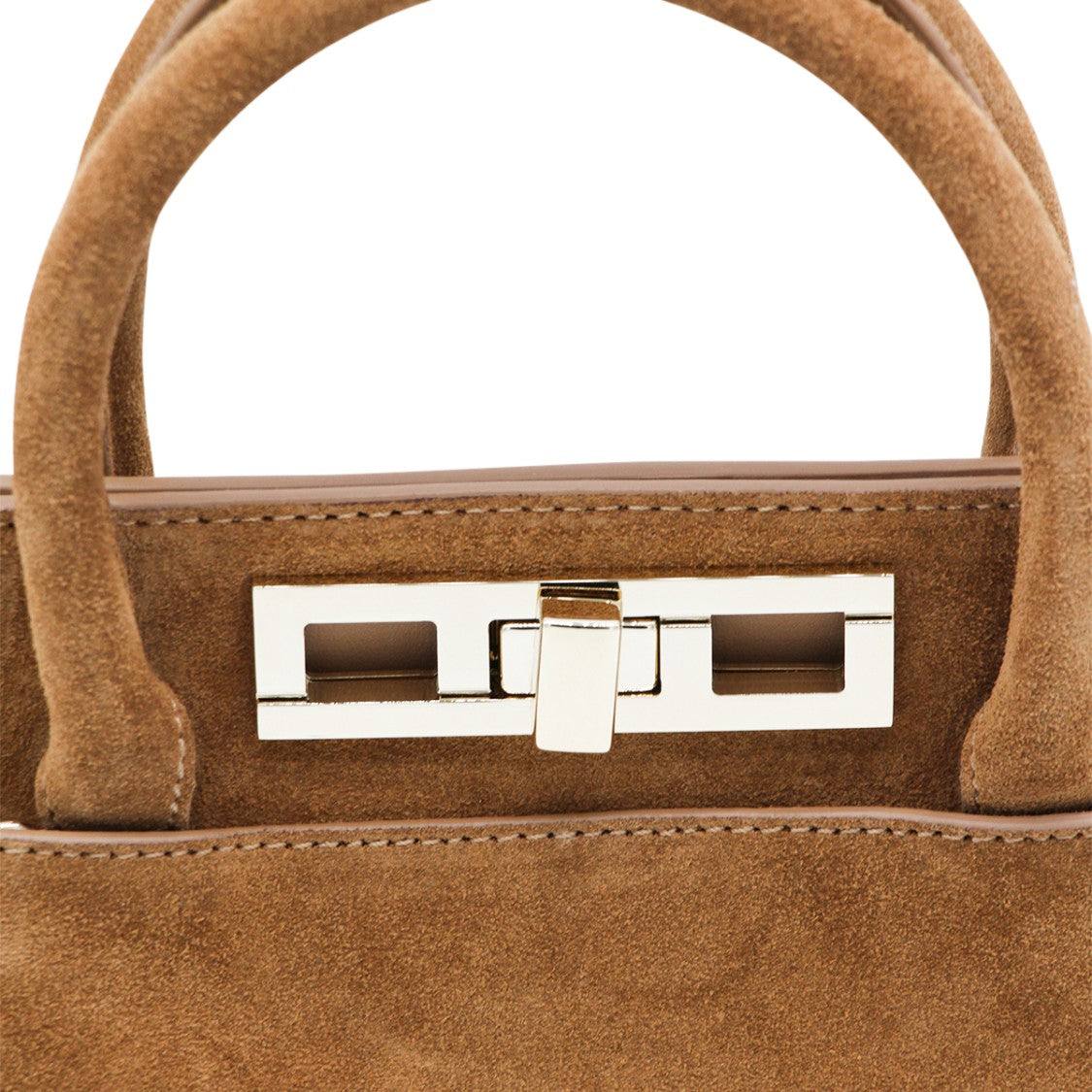 Fabiana Filippi Structured Suede Top Handle Bag With Silver-Tone Hardware