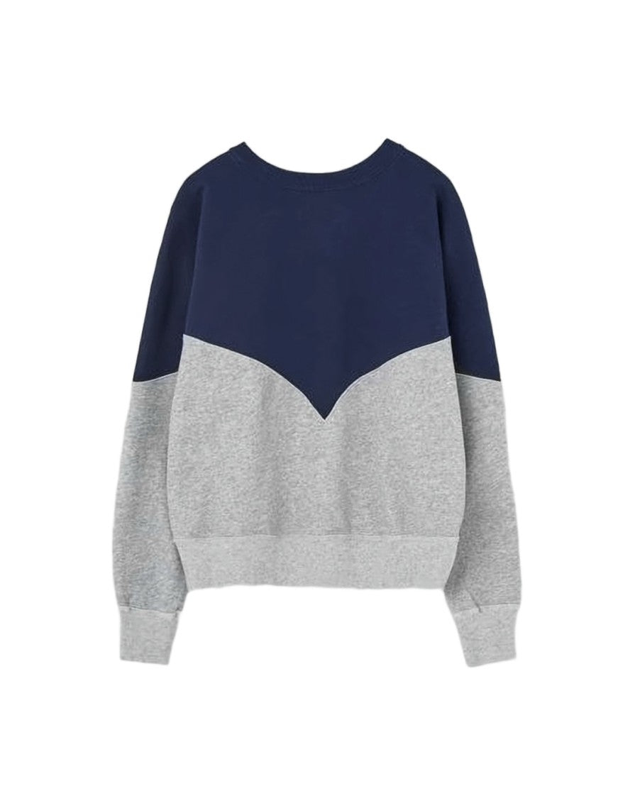 Isabel Marant Color-Block Long-Sleeve Sweatshirt With Bold Lettering