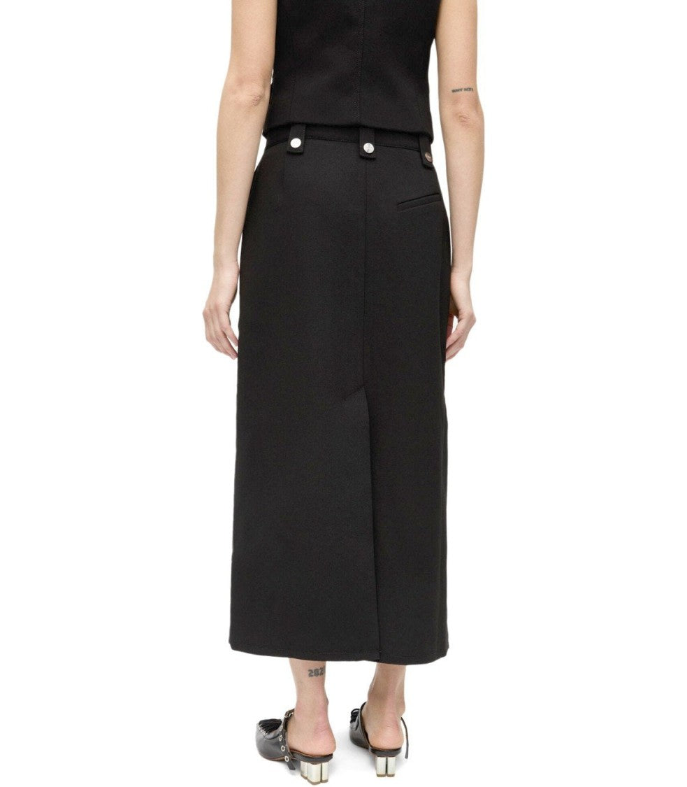 Ganni Crepe Black Midi Skirt