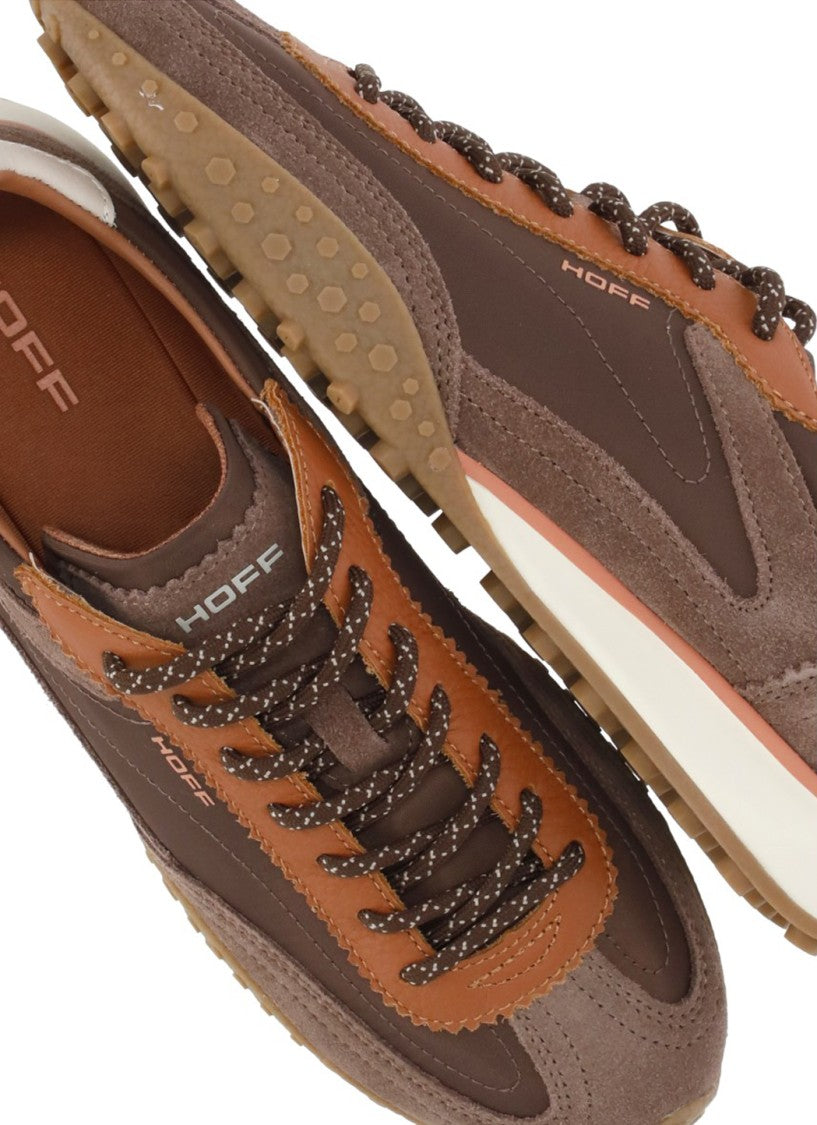 Hoff Brown Multi-Tone Elements Textured Sole Suede Sneakers