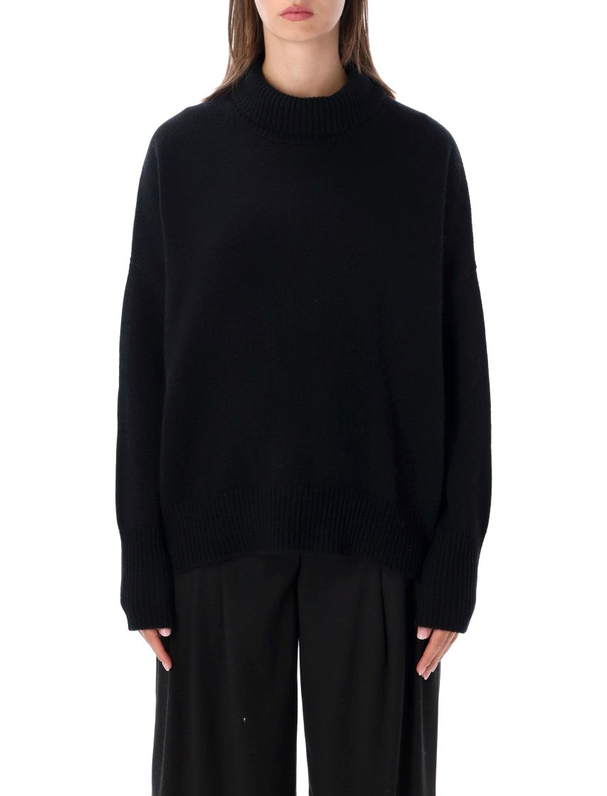 Lisa Yang Heidi Boxy High-Neck Ribbed Sweater