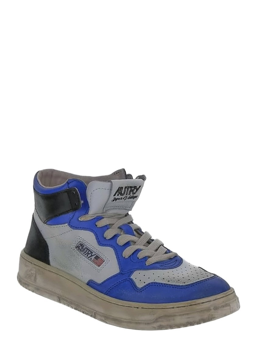 Autry High-Top Cow Leather Sneakers With Blue