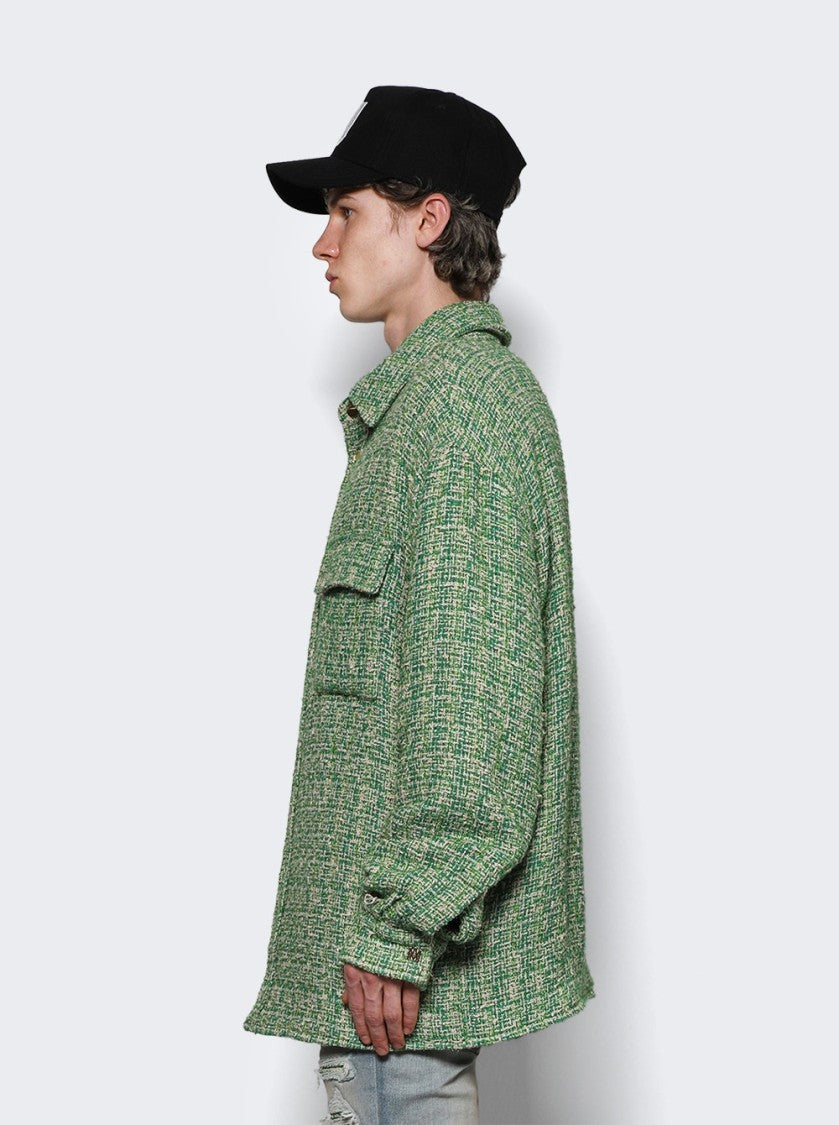 Amiri Boucle Padded Overshirt Palm Green