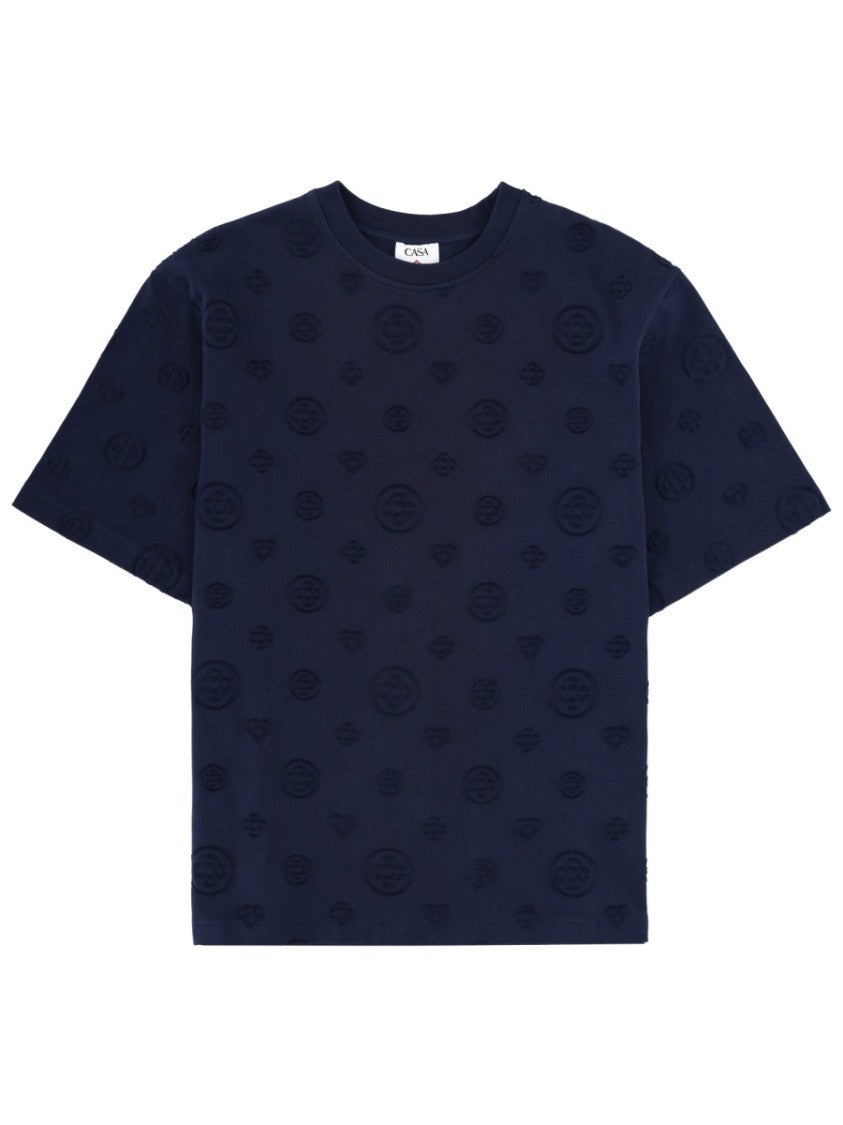 Casablanca Neutrals Embossed Monogram Organic Cotton T-Shirt