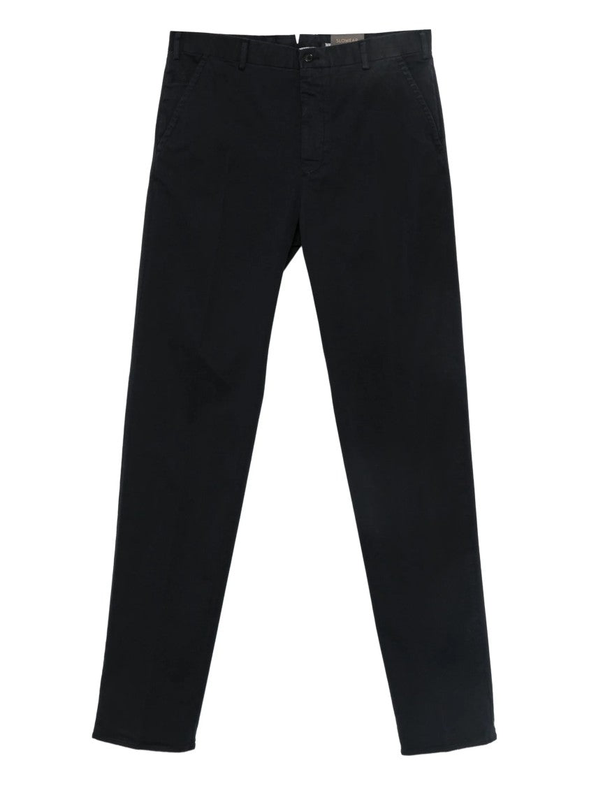 Incotex Straight-Leg Black Trousers With Classic Waistband And Minimalist Design
