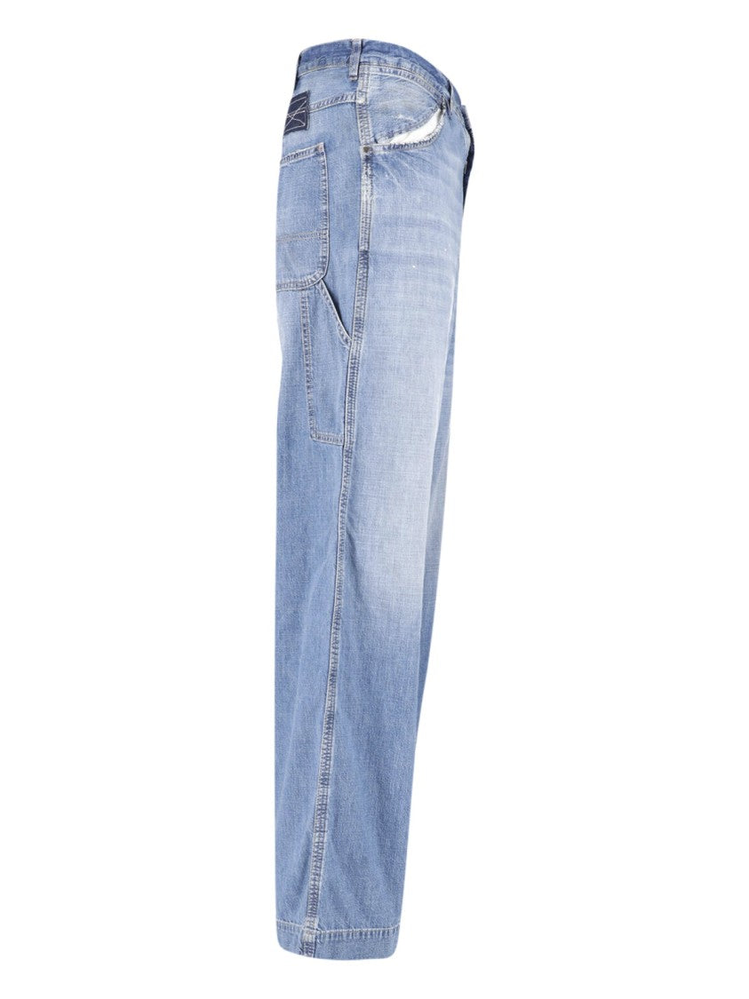Maison Margiela Blue Wide-Leg Four Stitches Jeans
