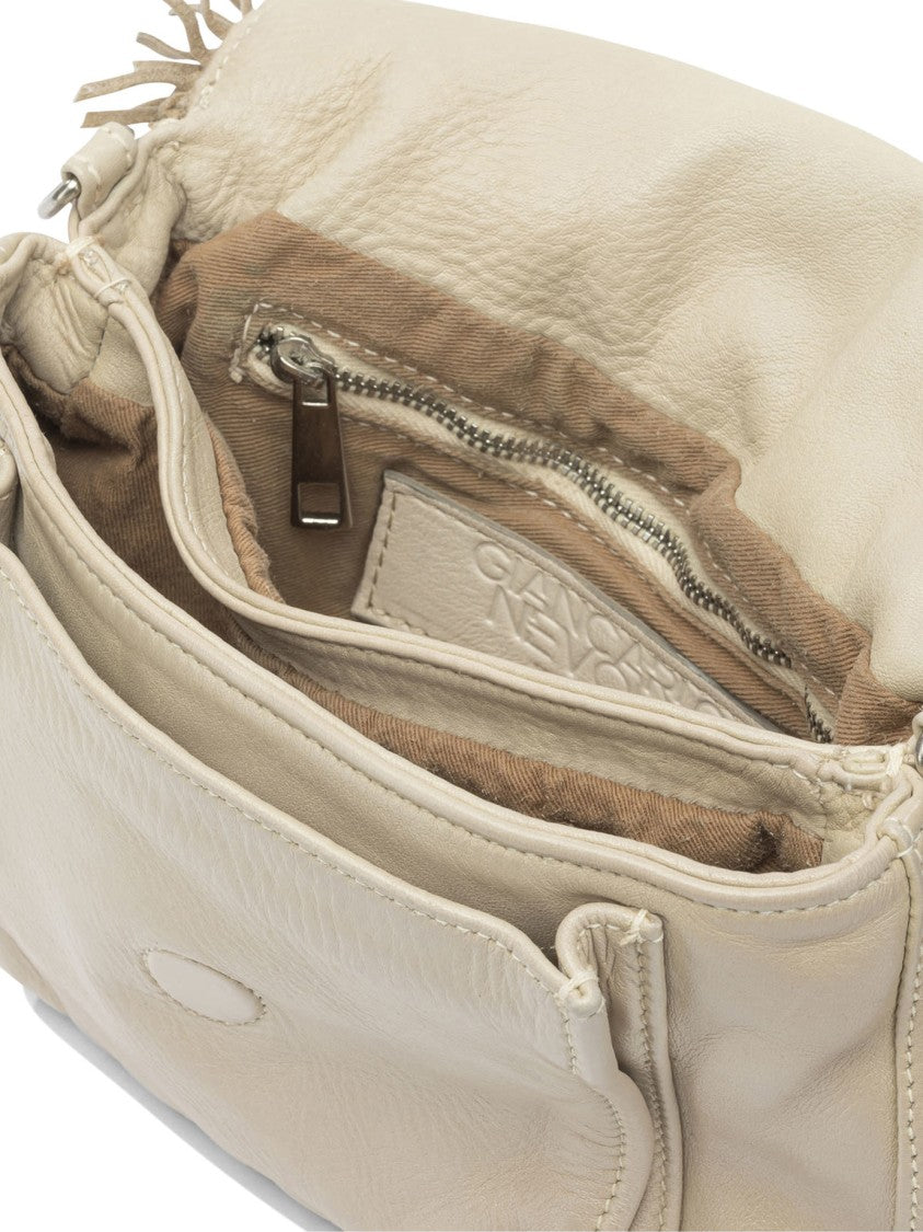 Giancarlo Nevola Compact Woven Leather Shoulder Bag With Detachable Strap