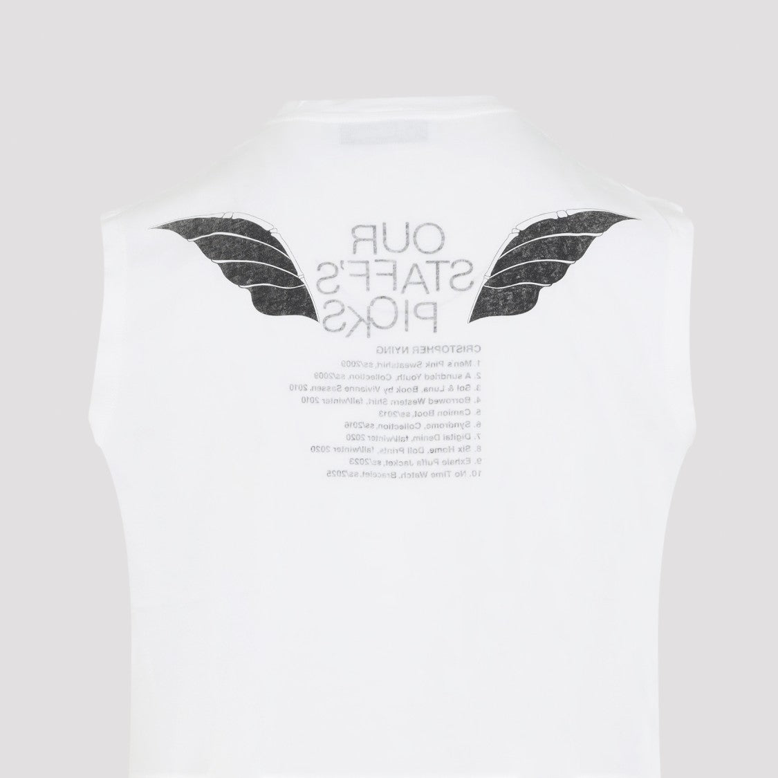 Our Legacy Sleeveless Cotton Top With Graphic Wing Motif