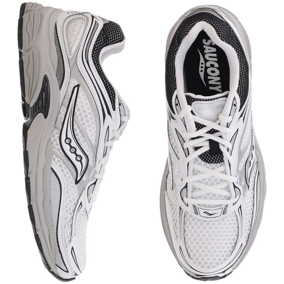 Saucony Pro Grid Omni 9 Grey Cushioned Mesh Athletic Sneakers